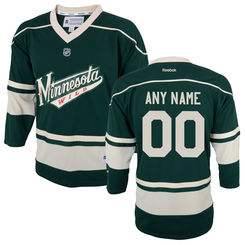 Reebok Minnesota Wild Youth Replica Alternate Custom Jersey - Green