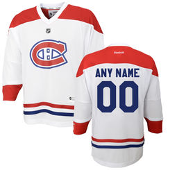 Reebok Montreal Canadiens Youth Replica Away Custom Jersey - White
