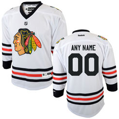 Reebok Chicago Blackhawks Youth Replica Away Custom Jersey - White