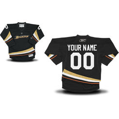 Reebok Anaheim Ducks Infant Replica Home Custom Jersey - Black