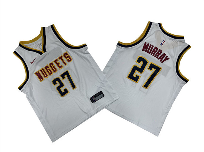 Youth Denver Nuggets #27 Jamal Murray White Stitched Basketball Jersey Youth Denver Nuggets #27 Jamal Murray White Stitched Basketball Jersey