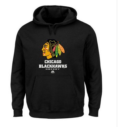 Chicago Blackhawks Majestic Critical Victory VIII Fleece Hoodie Black