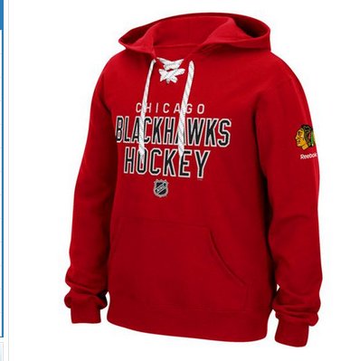 Chicago Blackhawks Reebok Stitch Em Up Lace Hoodie Red