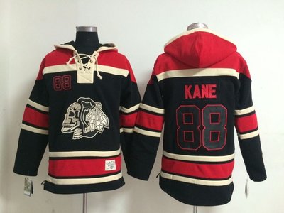 Chicago Blackhawks #88Kane Black Sawyer Hooded Sweatshirt Stitched NHL jersey