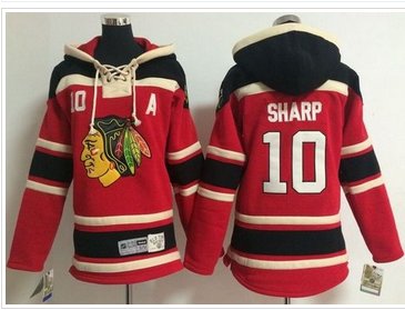 Youth NHL Blackhawks #10 Patrick Sharp Red Sawyer Hooded Sweatshirt Stitched Jersey