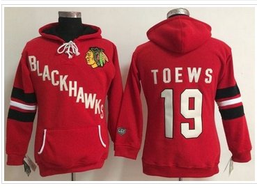 Chicago Blackhawks #10 Patrick Sharp Red Women's Old Time Heidi NHL Hoodie