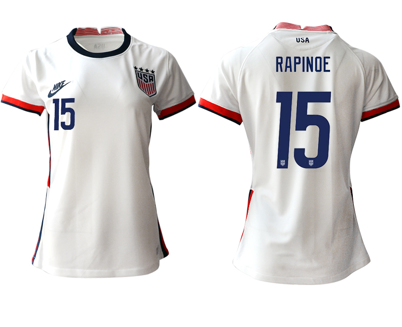 Womens USA #15 Rapinoe Home Jersey