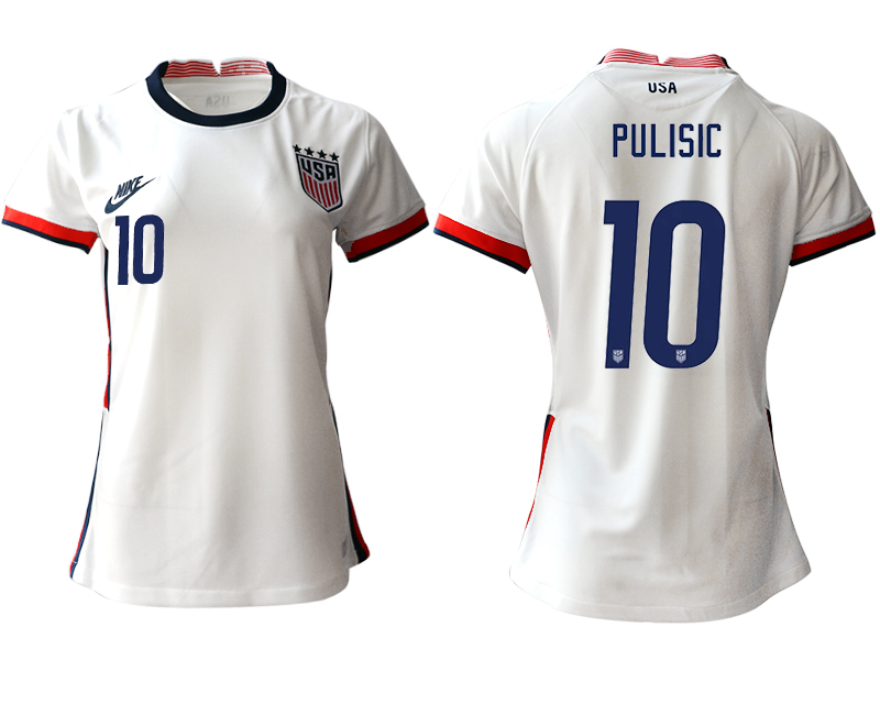 Womens USA #10 Pulisic Home Jersey