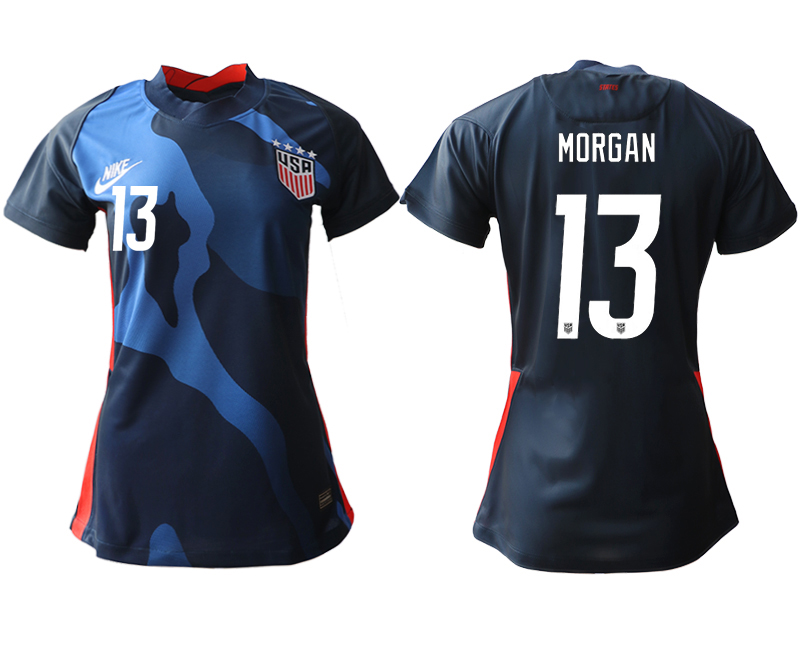 Womens USA #13 Morgan Away Jersey