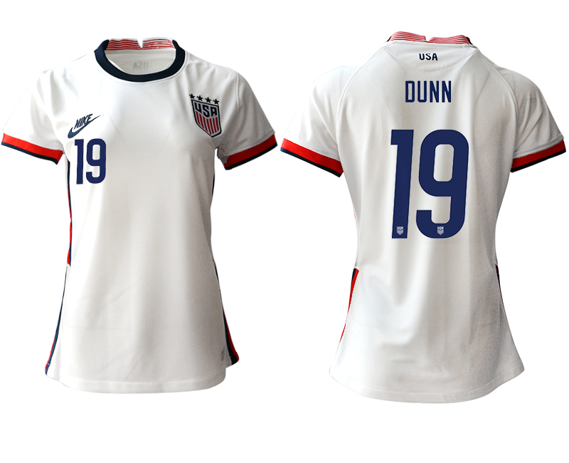 Womens USA #19 Dunn Home Jersey