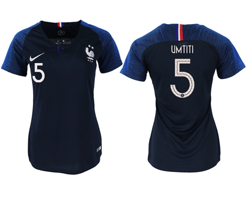 Women's France #5 Umtiti Home Soccer Country Jersey