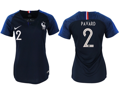 Women's France #2 Pavard Home Soccer Country Jersey