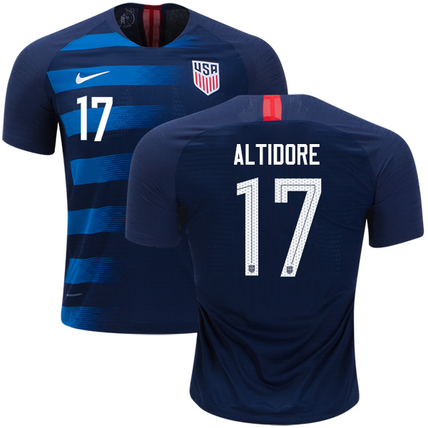 Women's USA #17 Altidore Away Soccer Country Jersey