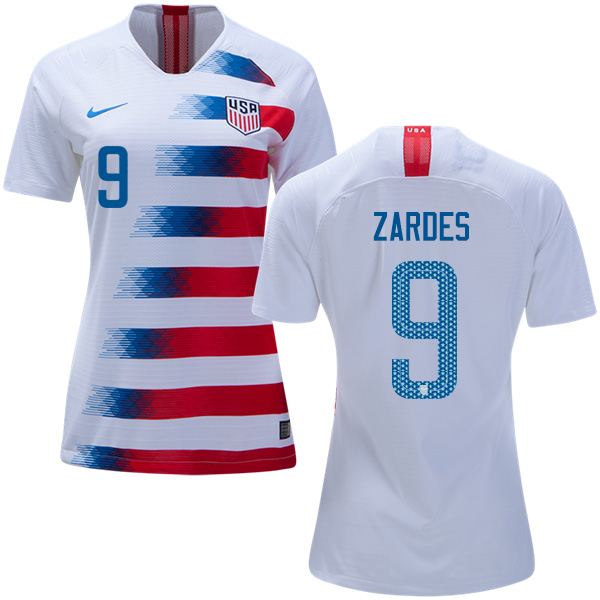 Women's USA #9 Zardes Home Soccer Country Jersey