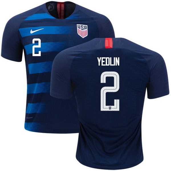 Women's USA #2 Yedlin Away Soccer Country Jersey
