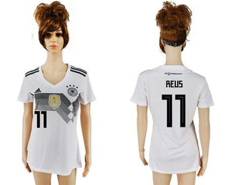 Women's Germany #11 Reus White Home Soccer Country Jersey