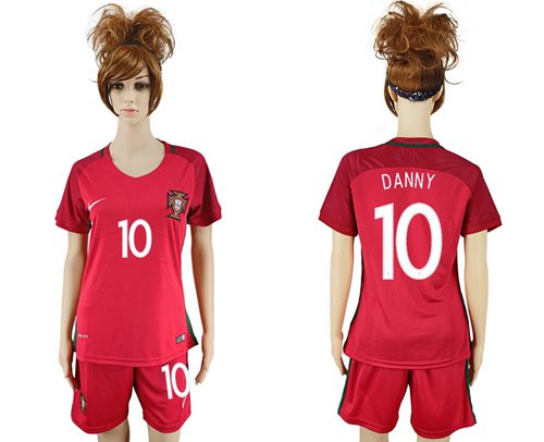 Women's Portugal #10 Danny Home Soccer Country Jersey