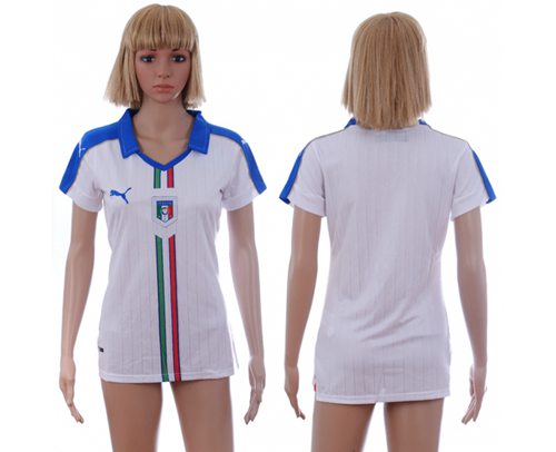 Women's Italy Blank Away Soccer Country Jersey