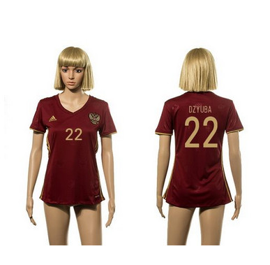 Russia #22 Dzyuba Red Home Soccer Country Jersey