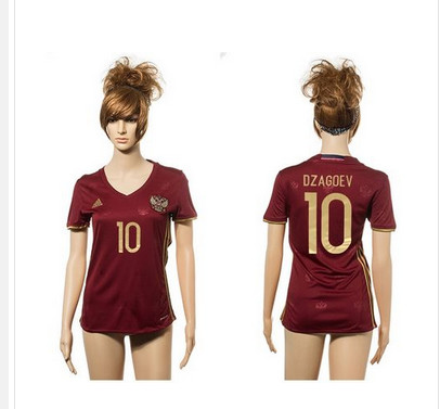 Women's Russia #10 Dzagoev Red Home Soccer Country Jersey