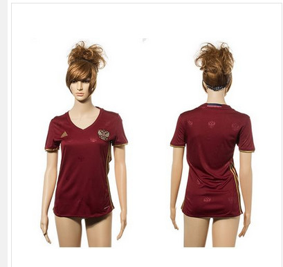 Women's Russia Blank Red Home Soccer Country Jersey