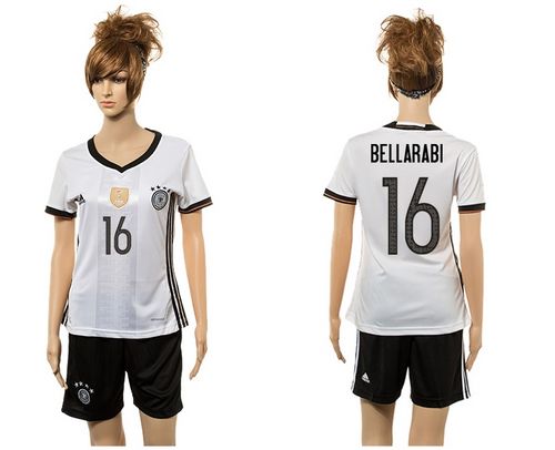 Women's Germany #16 Bellarabi White Home Soccer Country Jersey