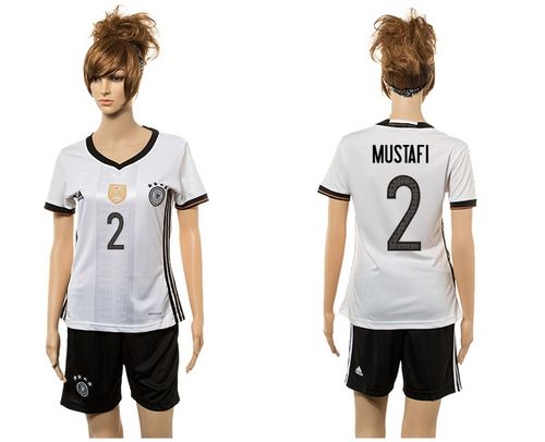 Women's Germany #2 Mustafi White Home Soccer Country Jersey