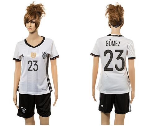 Women's Germany #23 Gomez White Home Soccer Country Jersey