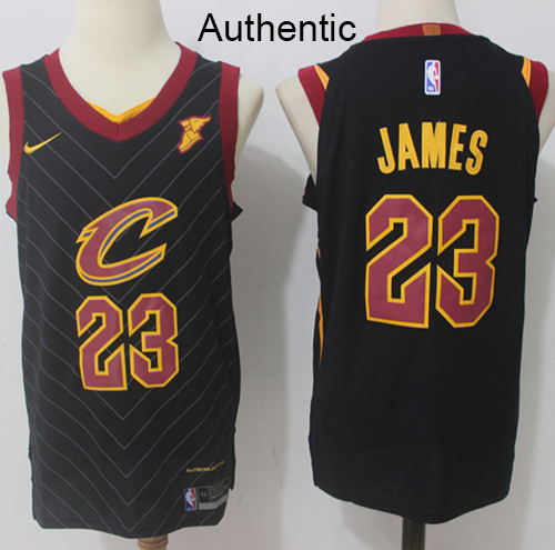 Nike Cavaliers #23 LeBron James Black Youth Statement Edition NBA Authentic Jersey