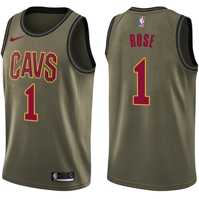 Nike Cavaliers #1 Derrick Rose Green Salute to Service Youth NBA Swingman Jersey