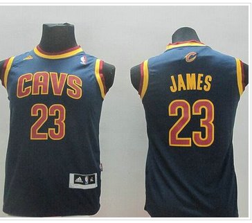 Revolution 30 Cleveland Cavaliers #23 LeBron James Dark Blue Stitched Youth NBA Jersey