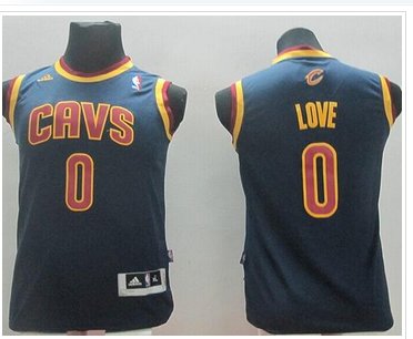 Youth NBA Revolution 30 Cavaliers #0 Kevin Love Navy Blue Stitched Jersey