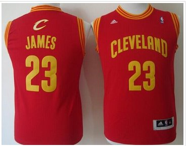 Youth NBA Revolution 30 Cavaliers #23 LeBron James Red Stitched Jersey