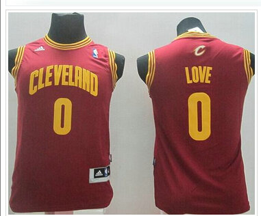 Youth NBA Revolution 30 Cavaliers #0 Kevin Love Red Stitched Jersey