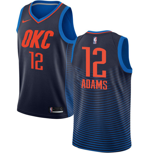Thunder #12 Steven Adams Navy Blue Youth Basketball Swingman Statement Edition Jersey