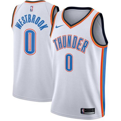 Nike Thunder #0 Russell Westbrook White Youth NBA Swingman Jersey