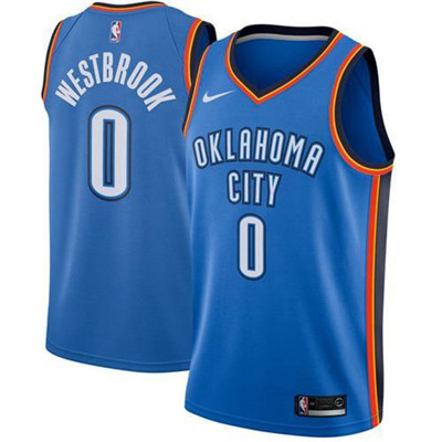 Nike Thunder #0 Russell Westbrook Blue Youth NBA Swingman Jersey