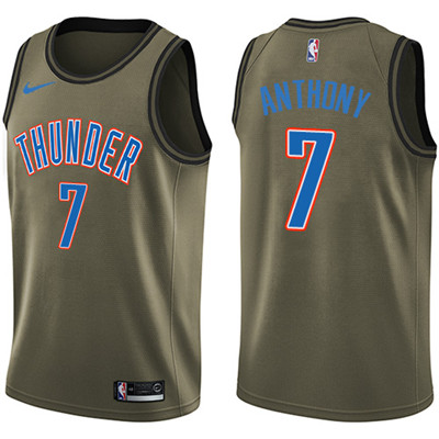 Nike Thunder #7 Carmelo Anthony Green Salute to Service Youth NBA Swingman Jersey