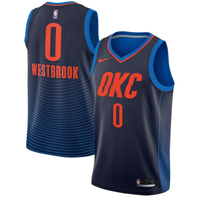 Nike Thunder #0 Russell Westbrook Navy Blue Youth NBA Swingman Statement Edition Jersey