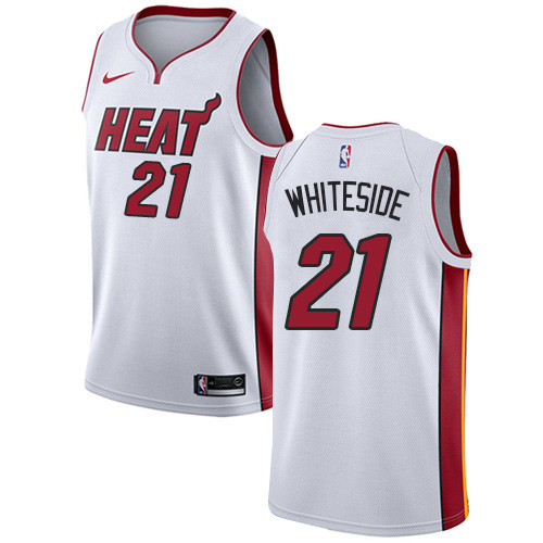 Heat #21 Hassan Whiteside White Youth Basketball Swingman Association Edition Jersey
