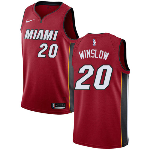 Heat #20 Justise Winslow Red Youth Basketball Swingman Statement Edition Jersey
