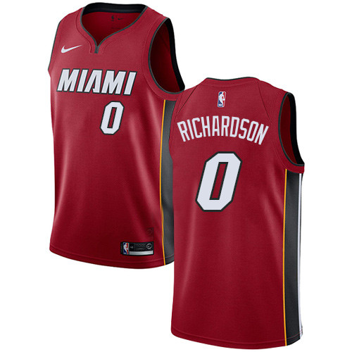 Heat #0 Josh Richardson Red Youth Basketball Swingman Statement Edition Jersey