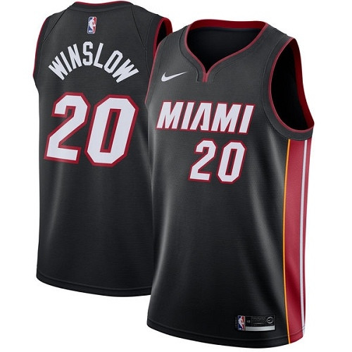 Heat #20 Justise Winslow Black Youth Basketball Swingman Icon Edition Jersey