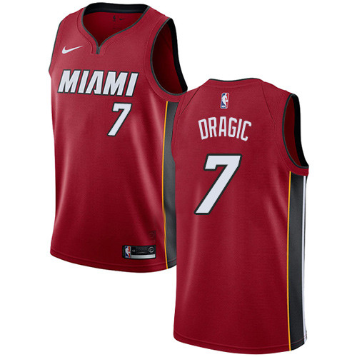 Heat #7 Goran Dragic Red Youth Basketball Swingman Statement Edition Jersey