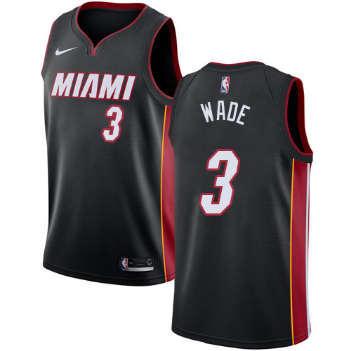 Heat #3 Dwyane Wade Black Youth Basketball Swingman Icon Edition Jersey