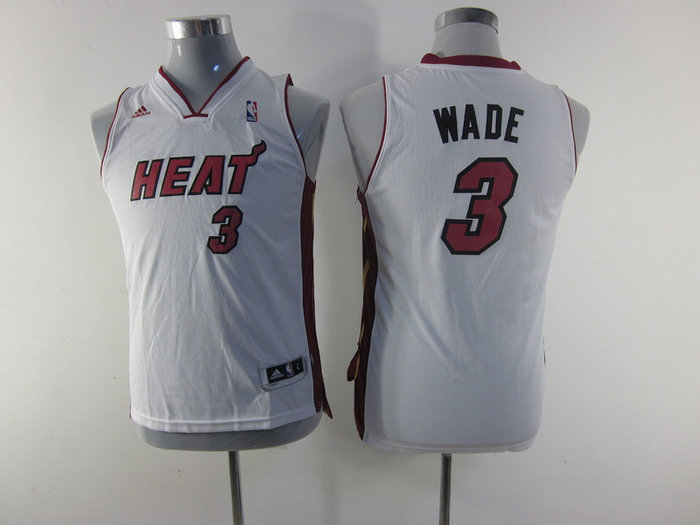 Youth nba Miami Heat 3 Dwyane Wade white(revolution 30 swingman)