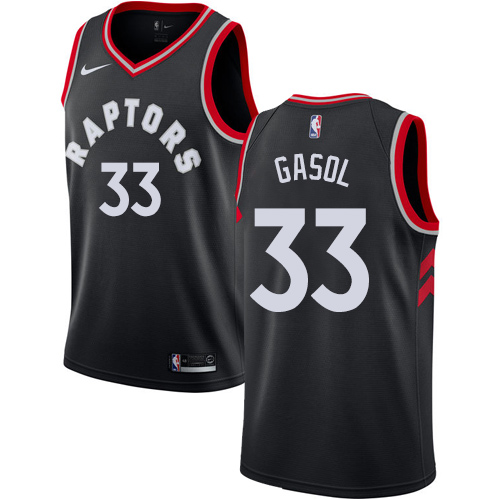 Raptors #33 Marc Gasol Black Youth Basketball Swingman Statement Edition Jersey