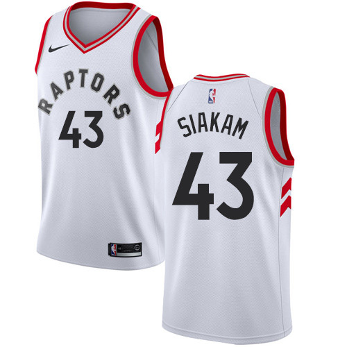 Raptors #43 Pascal Siakam White Youth Basketball Swingman Association Edition Jersey