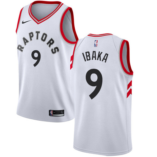 Raptors #9 Serge Ibaka White Youth Basketball Swingman Association Edition Jersey