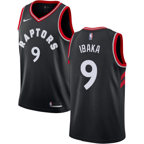 Raptors #9 Serge Ibaka Black Youth Basketball Swingman Statement Edition Jersey